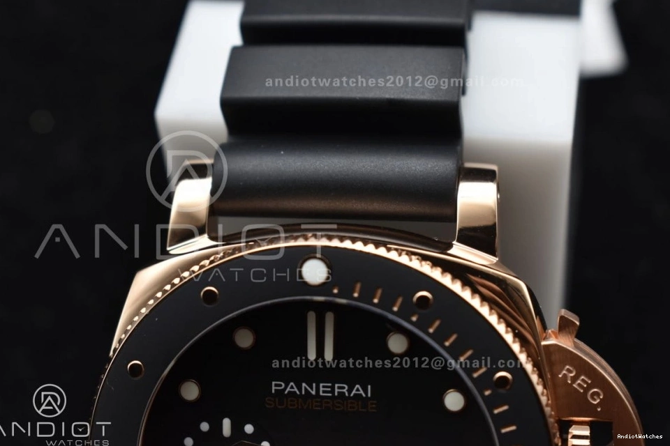 on Best Dial Black P 992 PAM2164 Strap 42mm Submersible Edition Black Rubber VSF WrinkleFree 0211